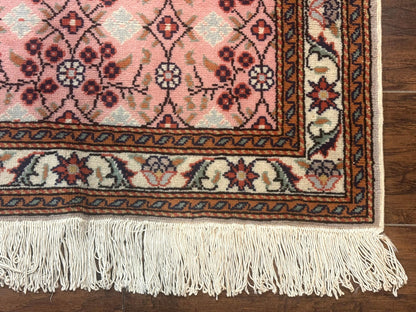 Turkish Sivas Rug 3x4, Pink, Handmade, Wool, Vintage