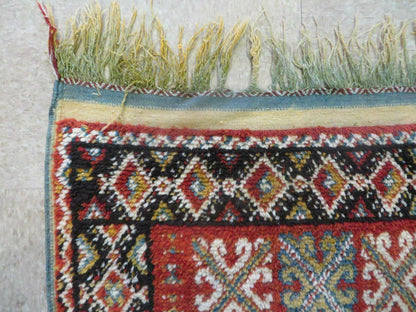 Vintage Moroccan Rug 4x5 ft, Bronze Red Black, Geometric Stars, High Quality Moroccan Carpet, Berber Rug, Handmade Wool Area Rug, Unique Rug