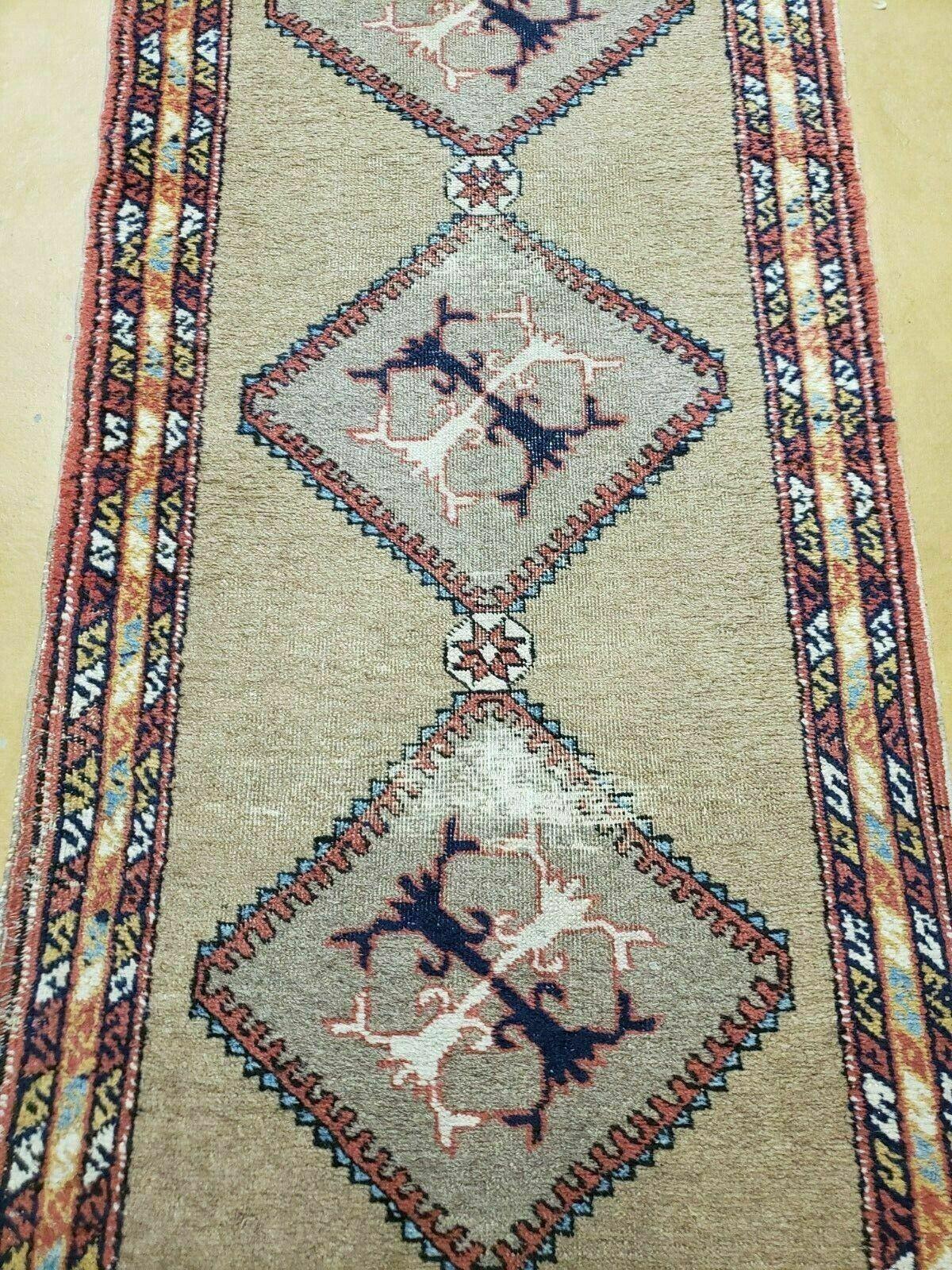 Persian Sarab Runner Rug 2x11 Antique Tribal Hand Made Camel Hair