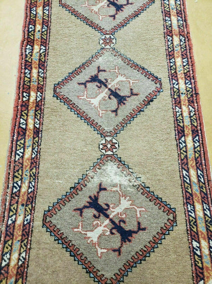 Persian Sarab Runner Rug 2x11 Antique Tribal Hand Made Camel Hair