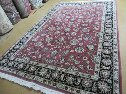 Handmade Wool Silk Rug Vintage Floral Oriental 6x9 Allover Design