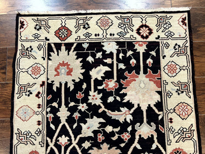 Turkish Kilim Rug 3x5 Handmade Vintage Wool Carpet Black Area Rug