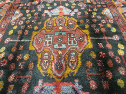 Antique Turkish Rug 4x10 Handmade Tribal Floral Wool Oriental Vintage Carpet