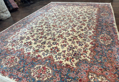 Karastan Ivory Kirman Wool Rug 8.8x12 Original 700 Series Area Rug