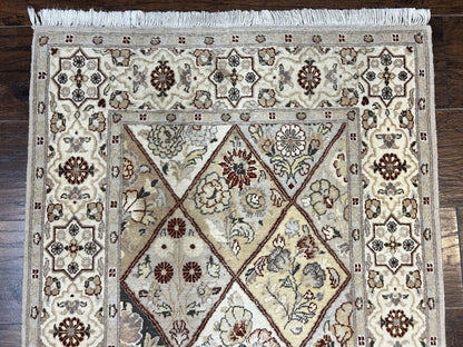 Pak Persiann Runner Rug 2.7 x 12, Handmade Wool Vintage Hallway Rug, Panel Design