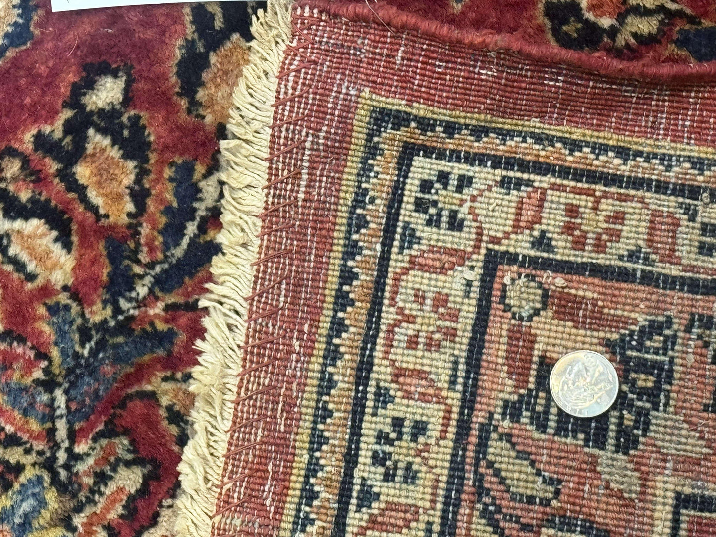 Persian Sarouk Rug 10x18 Extra Large Antique Wool Carpet Red Floral Handmade