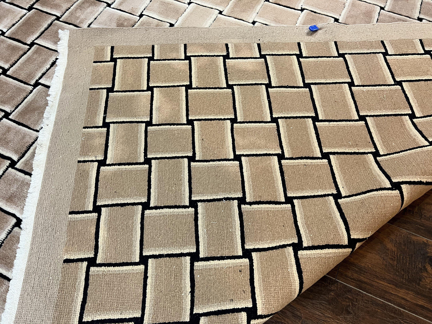 Tibetan Rug 9x12 Handmade Wool Modern Design Area Rug Accent