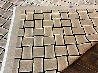 Tibetan Rug 9x12 Handmade Wool Modern Design Area Rug Accent