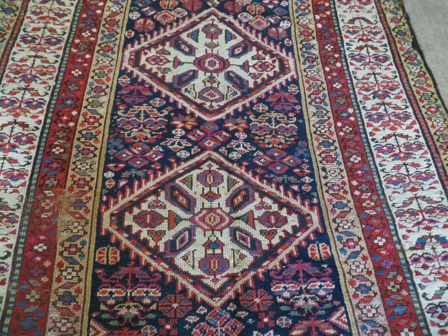 4' X11' Antique Handmade Turkish Anatolian Wool Corridor Kalegy Runner Rug