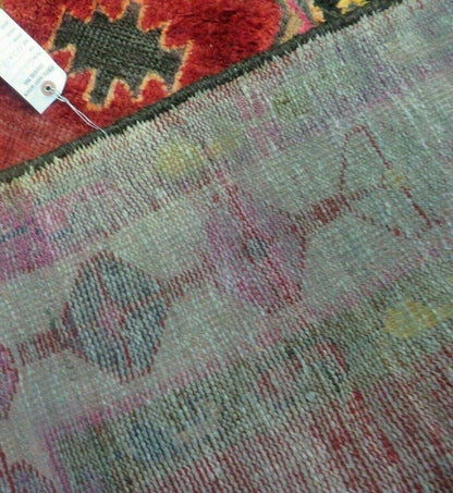 Antique Turkish Caucasian Kazak Wool Rug Handwoven With Vegetable Dyes 1950s 4x8