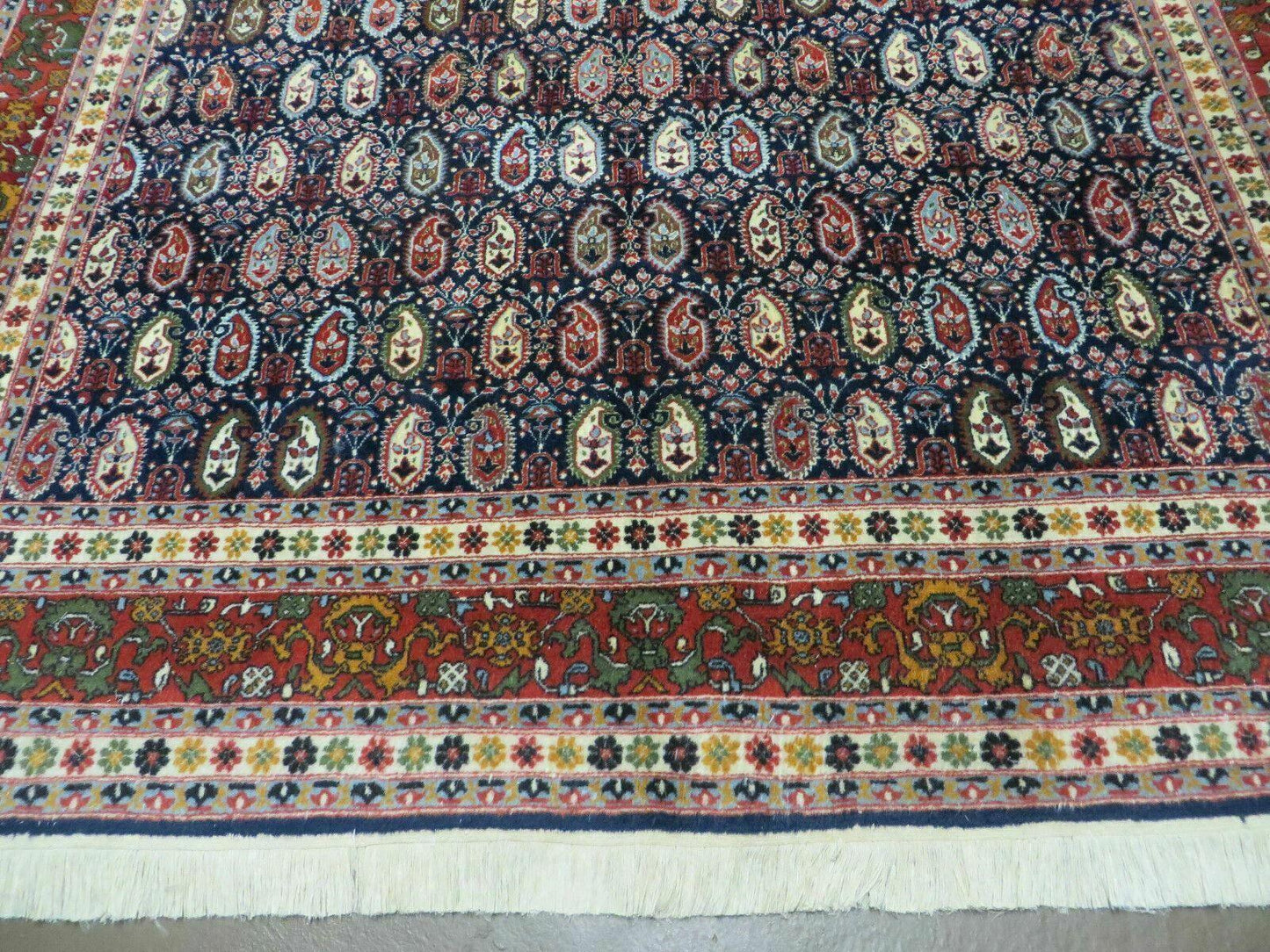 Paisley Rug Vintage India Hand Knotted Wool
