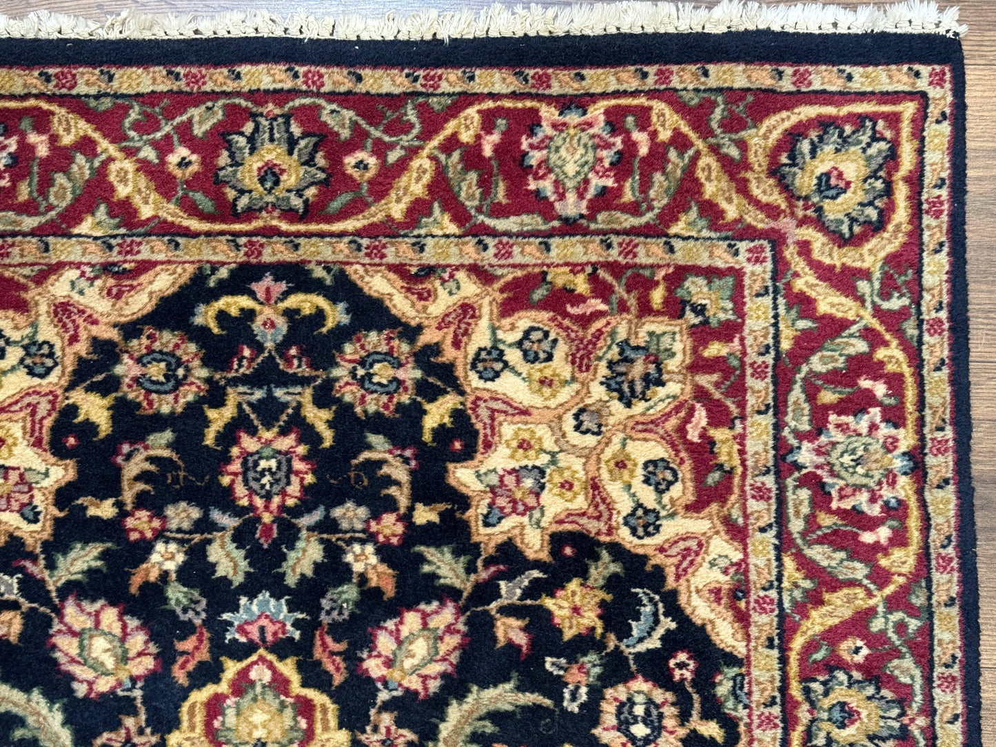 Pak Persian Sarouk Rug 3x5, Navy Blue and Red