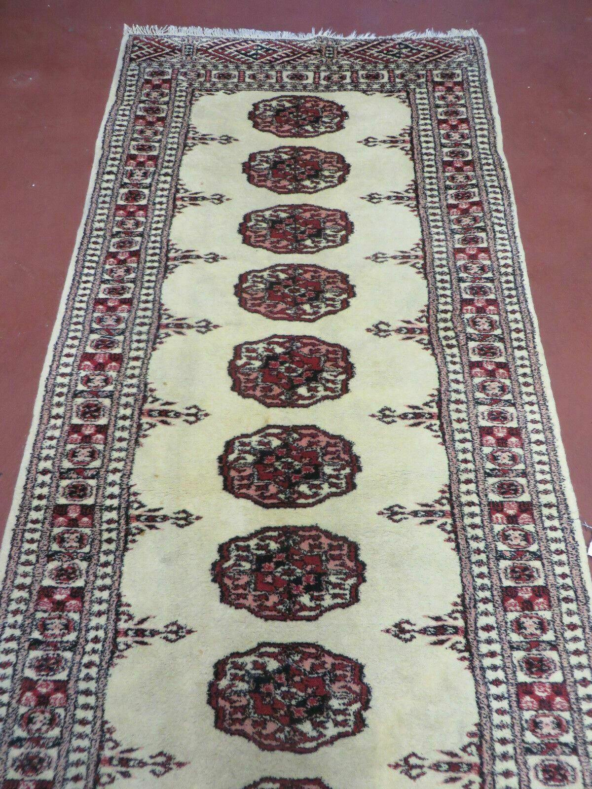 Turkoman Bokhara Rug Handmade Pakistani Wool Runner 2ft 7in By 6ft 9in