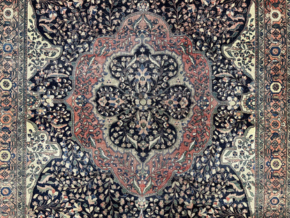 Antique Persian Sarouk Farahan Rug 4x7 Collectible Carpet