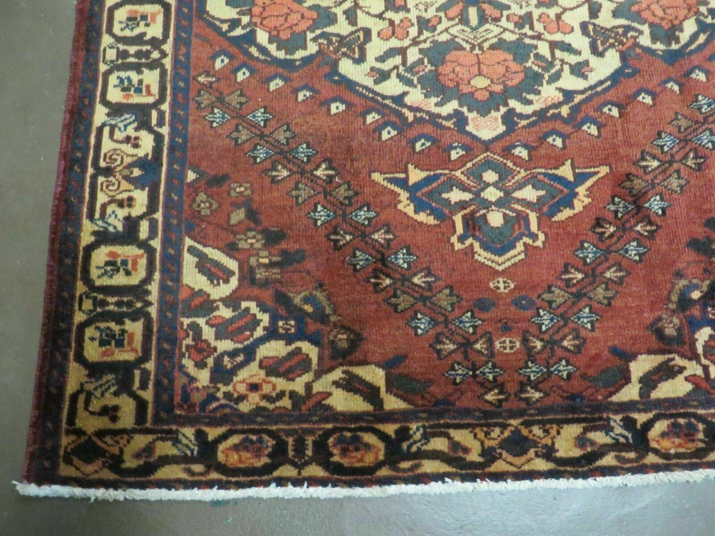 Antique Turkish Medallion Wool Rug Handmade 4x7 Vegetable Dye