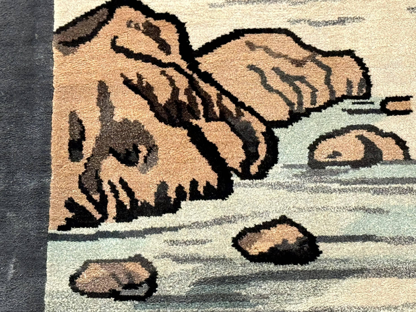 Chinese Silk Wall Hanging Hand Knotted 3x5 Feet River And Boat Scene Rug Tapestry For Home Decor