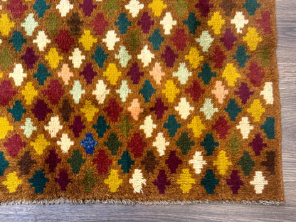Balouch Rug 3x4 Afghan Handwoven Wool Vintage Multicolor Collection