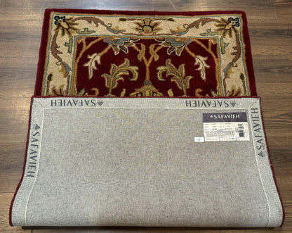 Floral Wool Rug 3x5 In Dark Red Safavieh Heritage Collection Pair B
