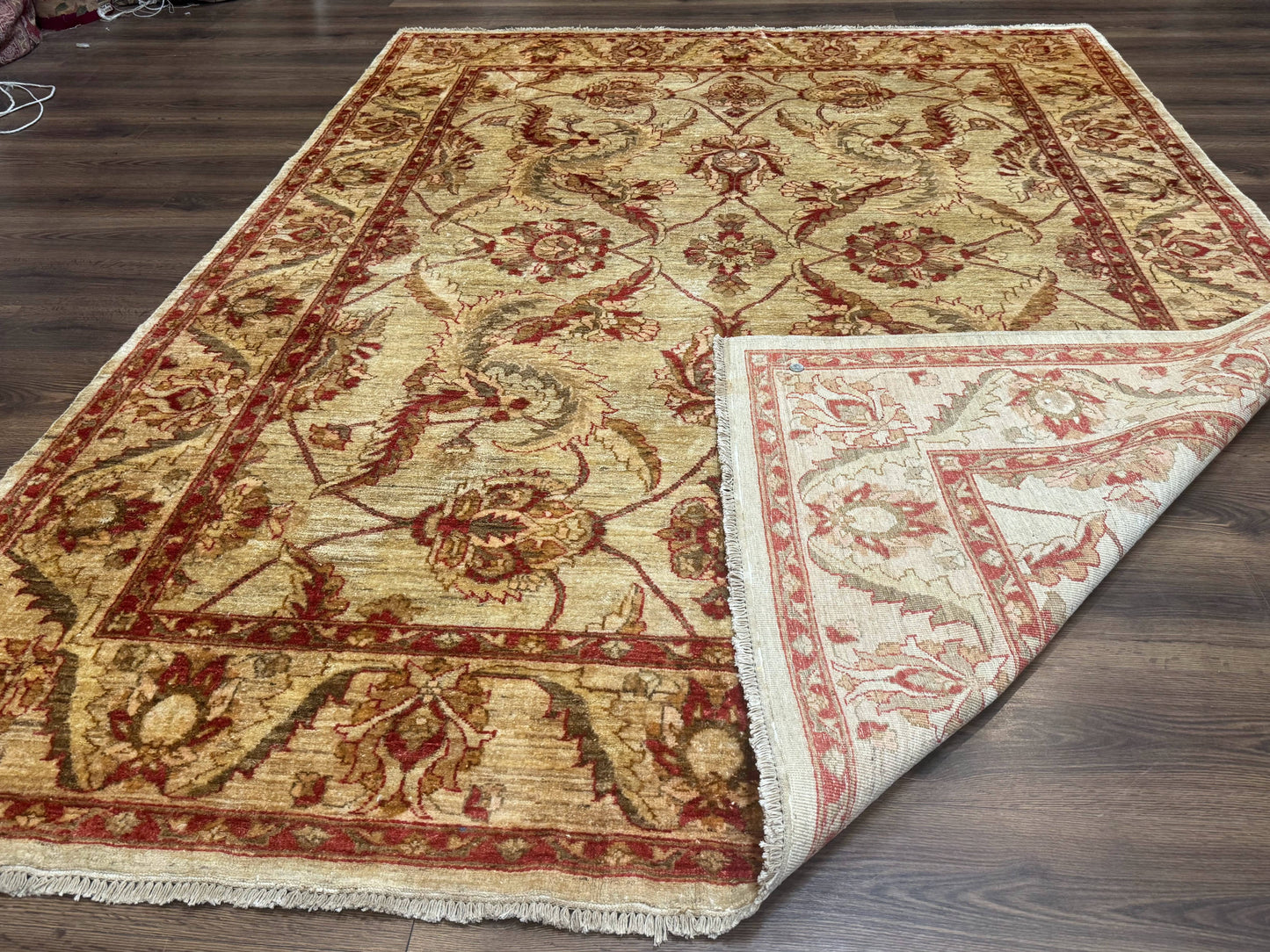 Indian Mahal Rug 7x9 Wool Handmade Area Rug