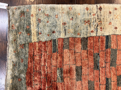 Persian Gabbeh Rug 6x8 ft, Wool Handmade Tribal Rug