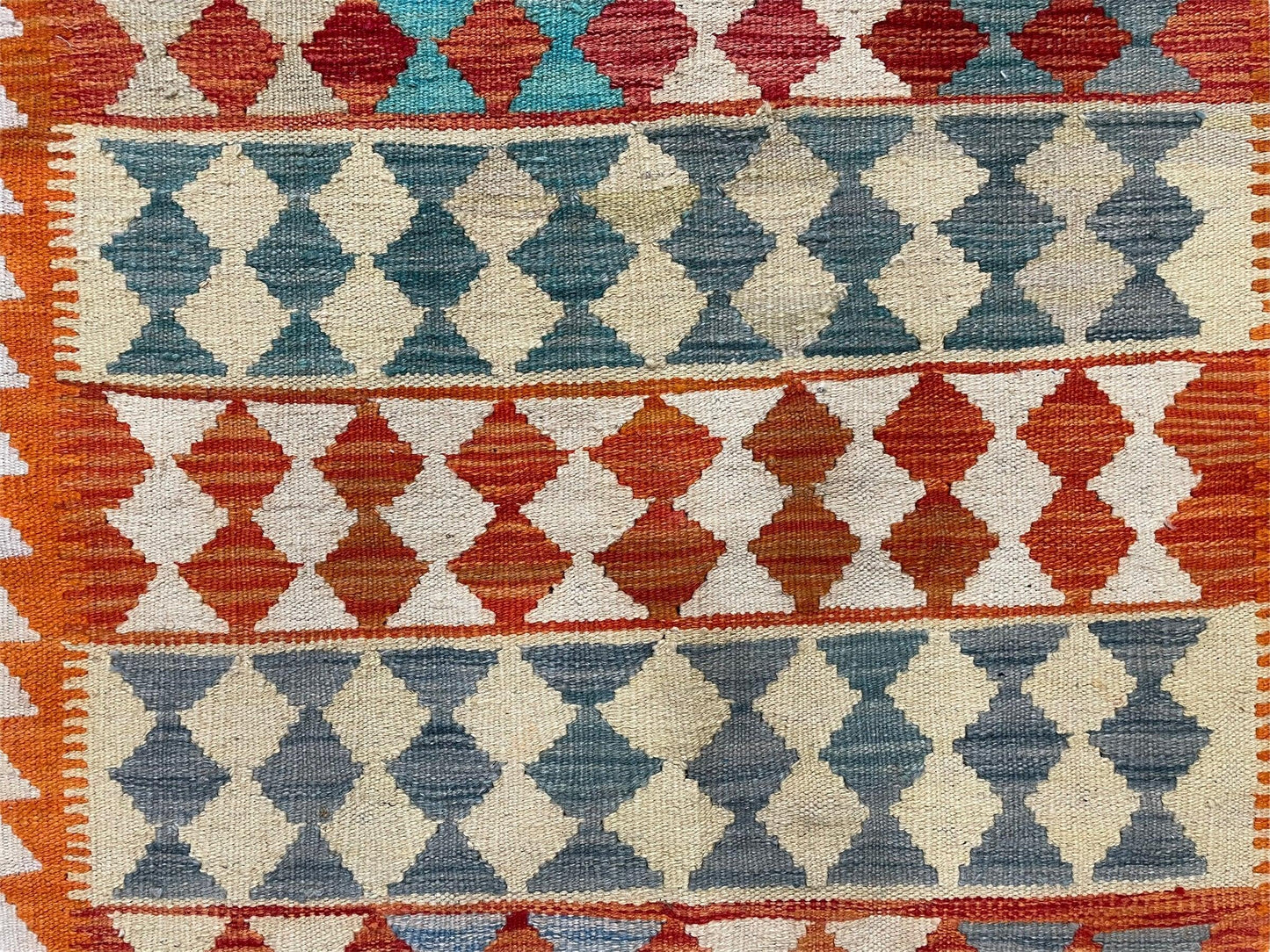Small Chobi Kilim Rug 3x4 Colorful Diamond Kilim Small Turkish Multicolor Kilim with Diamond Pattern Wool Flatweave Nice