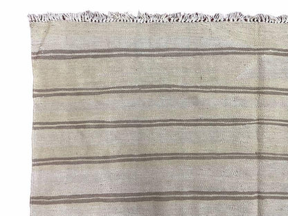Turkish Kilim Rug 5x8 Hand Knotted Wool Flatweave Southwestern Gray