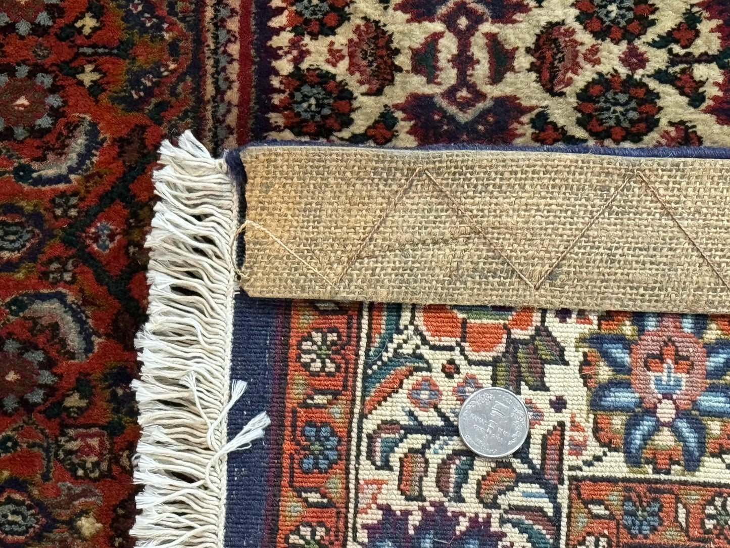 Persian Bidjar Rug 4x5 Hand Knotted Wool Herati Pattern Fine 290 KPSI