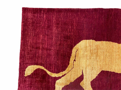 Handmade Wool Rug Lion Pictorial 3.5x5