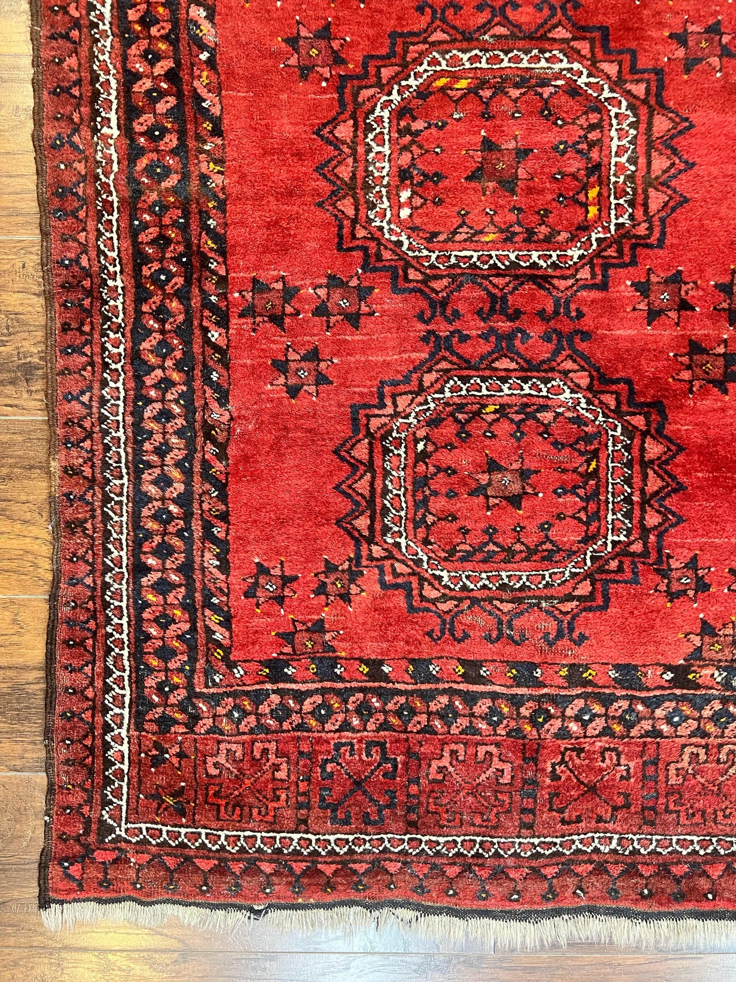 Afghan Rug 3x6 Handmade Wool Semi Antique Tribal Red Beshir Carpet