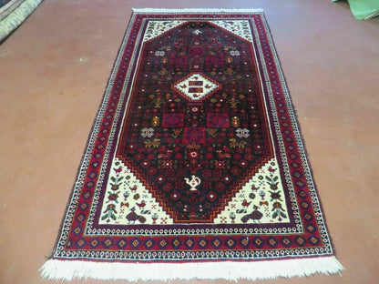 Vintage Handmade Indian Jaipur Rug Bird Carpet Wool Full Pile 4x7