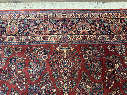 Karastan Rug 10x14, Red Sarouk #785, Wool Original 700 Series