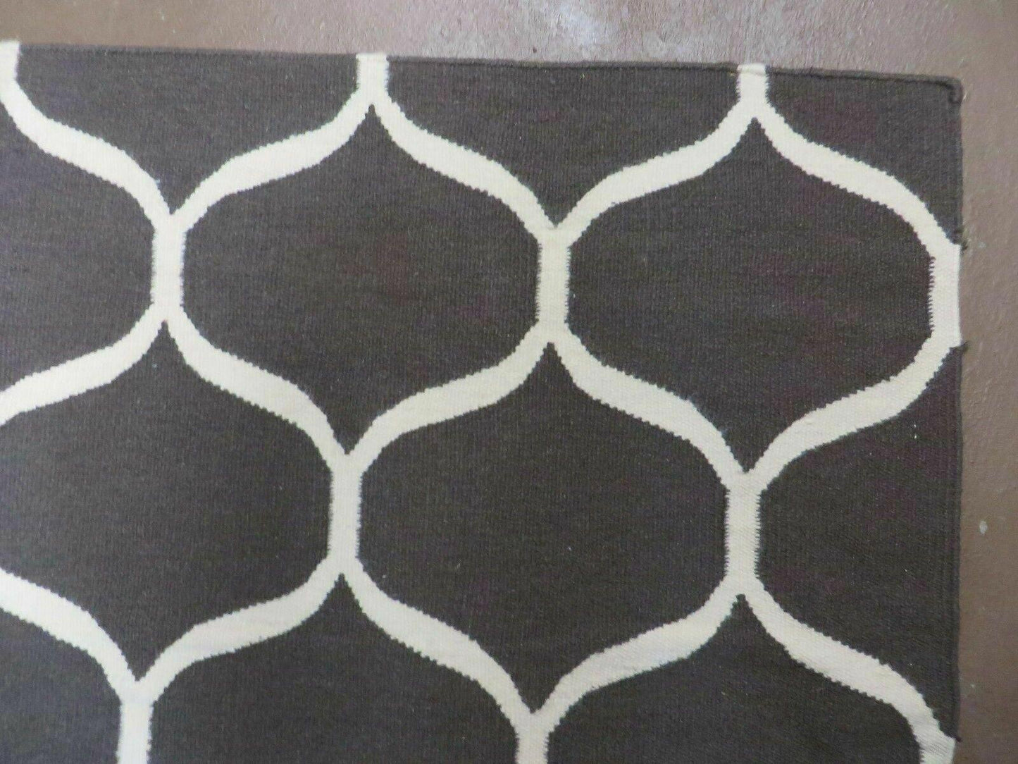 Handmade Flat Weave Wool Rug 5x8 Modern Contemporary Vegetable Dyes