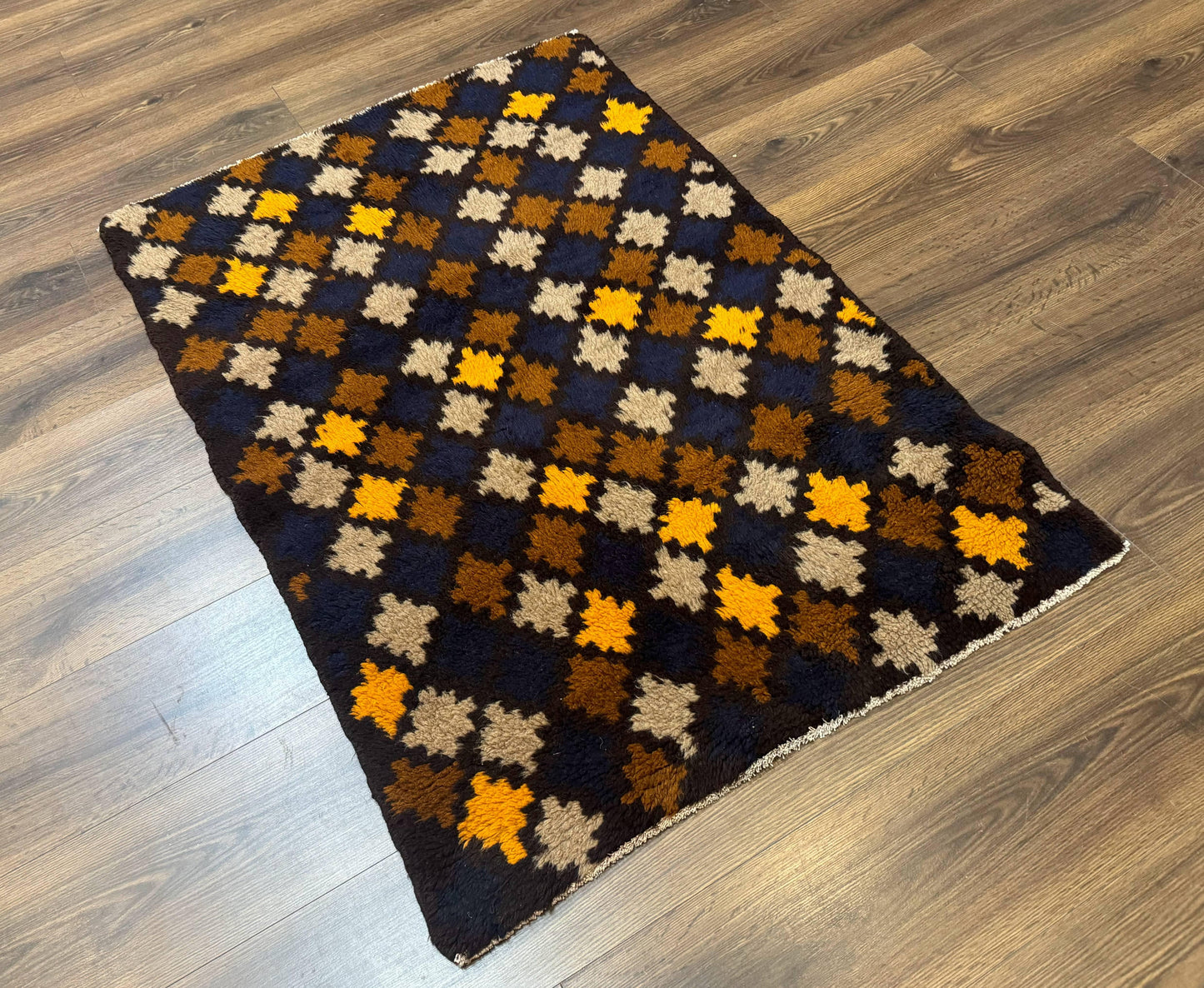 Balouch Afghan Rug 3x4 Hand Knotted Vintage Wool Tribal Multicolor Area Rug