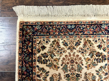 Karastan Rug 2.6 x 4, Karastan Ivory Sarouk #760, Vintage Wool Pile Small Karastan Carpet, Original Collection 700 Series Discontinued
