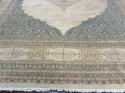 Palace Size Pak Persian Rug 12x18 Haji Jalili Design Hand Knotted Wool Oat Blue