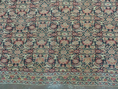 Antique Turkish Kilim Rug Soumak Flat Weave Two Sided Tribal Wool 50x78 Inches