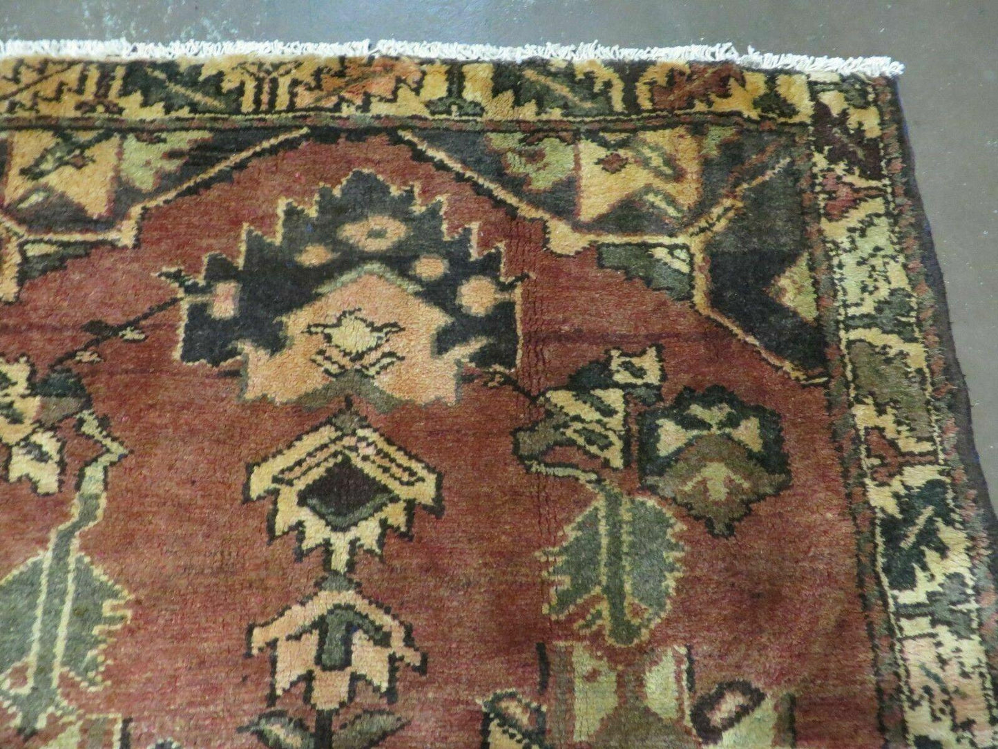 Antique Turkish Wool Rug 4x6 Handmade Vegetable Dye With Rich Pattern