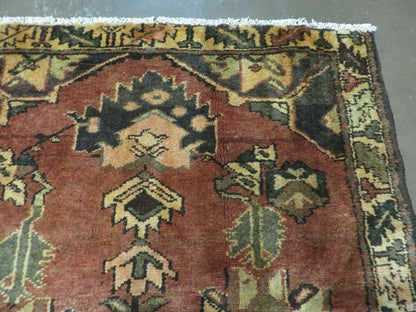 Antique Turkish Wool Rug 4x6 Handmade Vegetable Dye With Rich Pattern