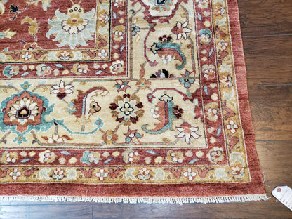 Safavieh Room Sized Rug 10x14, Wool Hand-Knotted Auburn Red & Light Gold Egyptian Mahal Oriental Carpet, 10 x 14 Large Living Room Rug