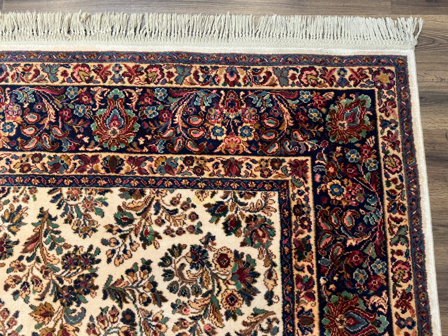 Karastan Rug Ivory Sarouk Wool Area Rug 8.8 X 10.6 Vintage Discontinued 700 Series