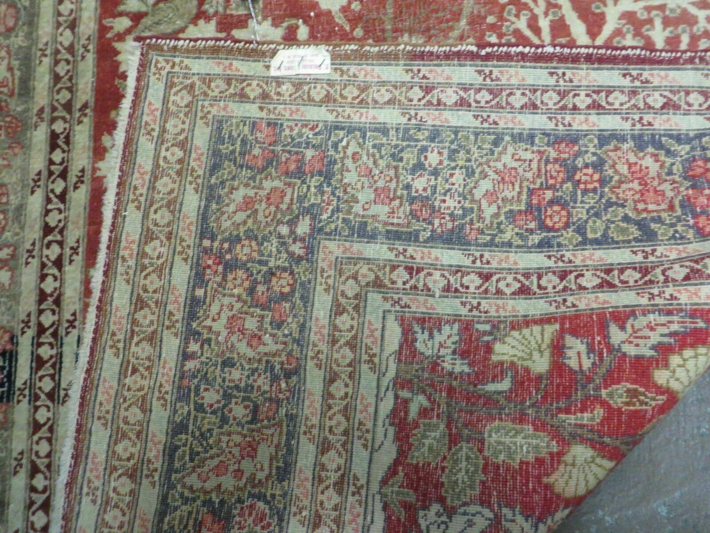 Antique Handmade Turkish Tree Of Life Wool Rug With Birds Red 4x6 Ft