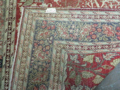 Antique Handmade Turkish Tree Of Life Wool Rug With Birds Red 4x6 Ft