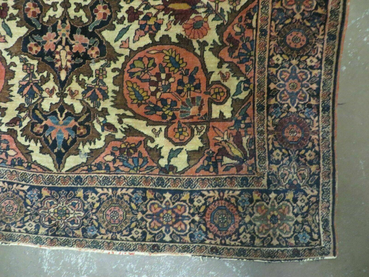Antique Handmade Indian Floral Oriental Wool Rug 4x6 Feet