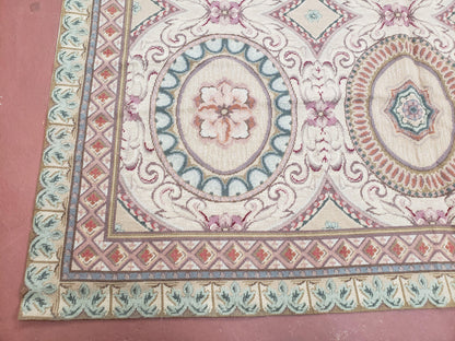 Handmade Needlepoint Rug 6x9 Flatweave Victorian Elegant Living Room Decor