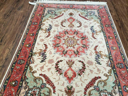 Turkish Rug Handmade Vintage Floral Oriental Wool 40 By 57 Inches