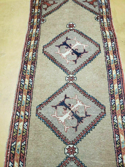 Persian Sarab Runner Rug 2x11 Antique Tribal Hand Made Camel Hair
