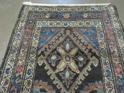 Antique Handmade Wool Rug From India With Floral Oriental Design
