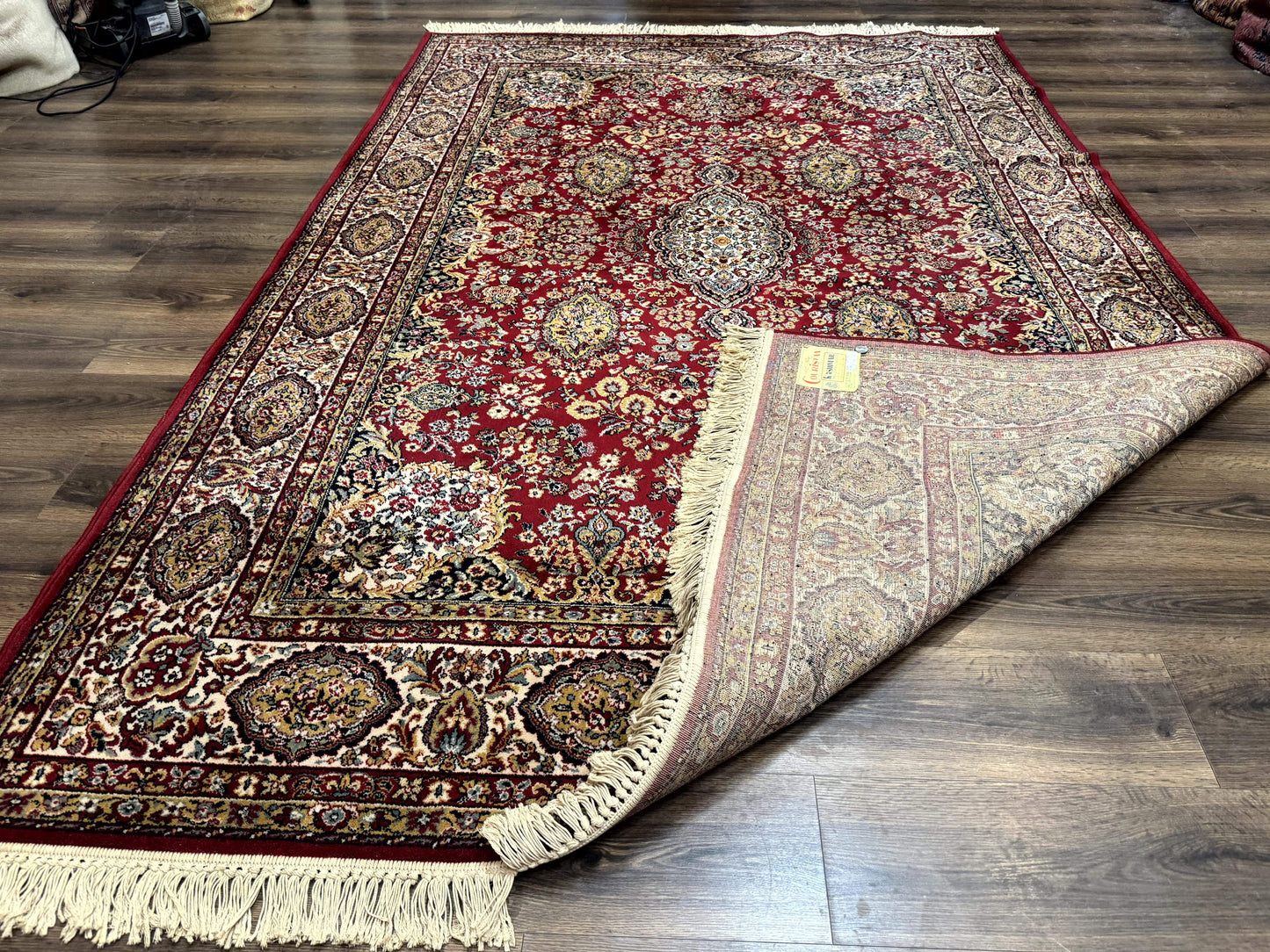 Persian Wool Rug 7x10, Couristan Carpet, Belgium Power Loomed Rug, Red, Floral, Traditional