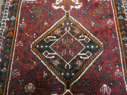 Antique Turkish Wool Rug Handmade 1940s Vegetable Dyes Fringed 46 By 64 Inches