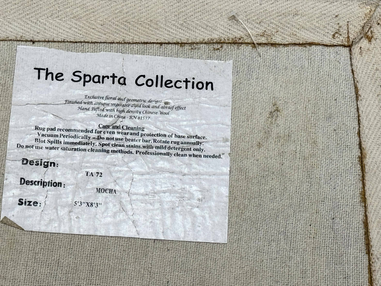 Hand Tufted Floral Rug 5x8, Light Rose Wool Carpet